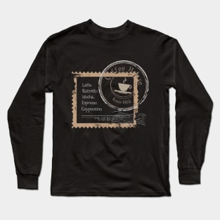 Vintage Coffee house dark stamp design Long Sleeve T-Shirt